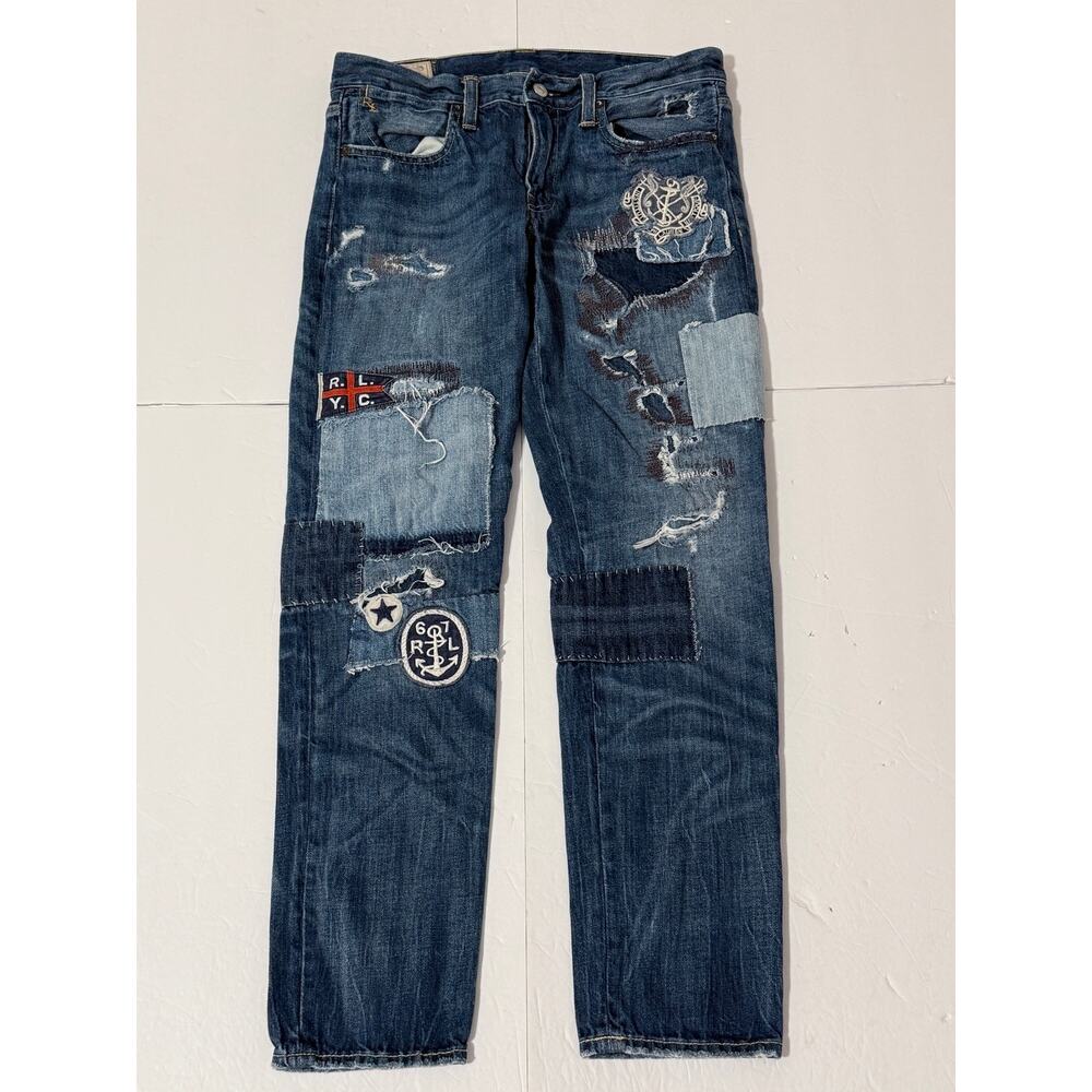 Polo Ralph Lauren Astor Slim Boyfriend Distressed Patchwork Jeans, Size 26